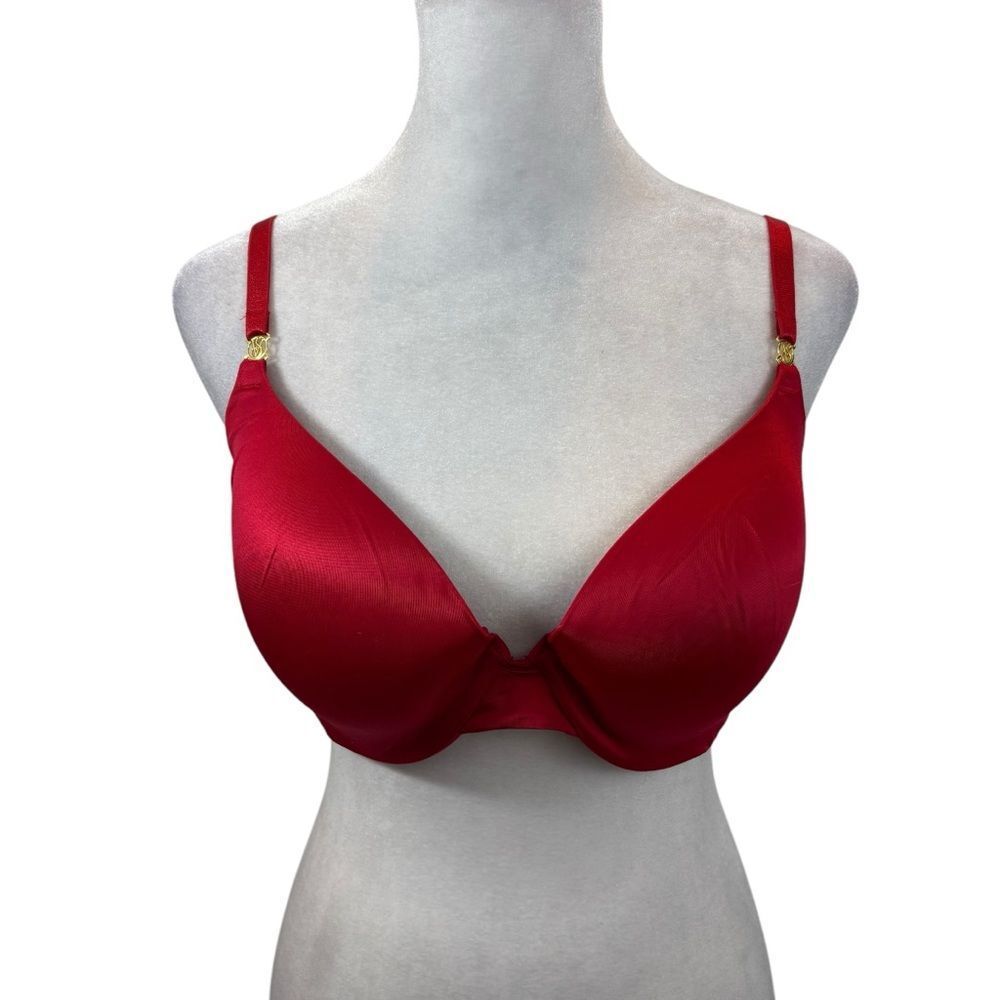 Victoria’s Secret Bombshell Red Satin Push Up Bra Size 32C
